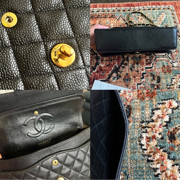 Chanel Classic Vintage Medium Black Caviar Double Flap Bag - Picture 9 of 12